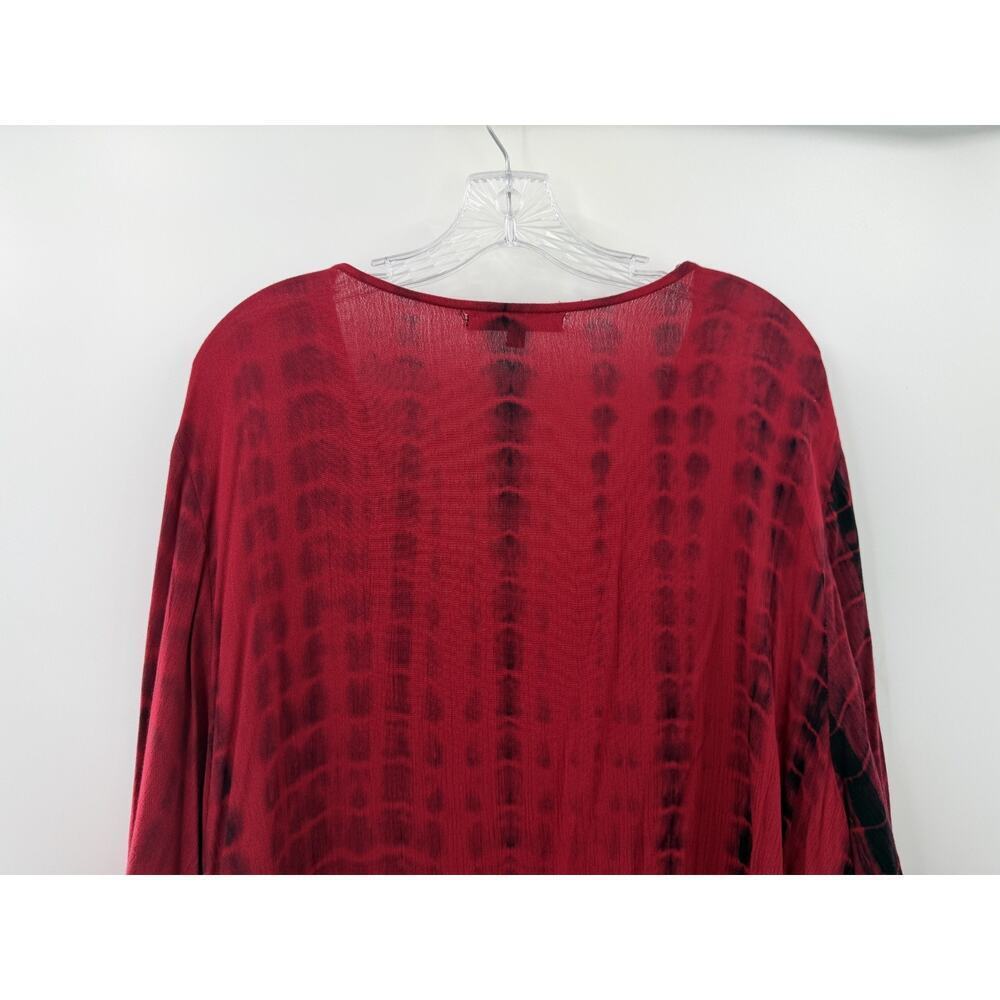 Calessa Women's Roll Tab Sleeve Embroidered V-Neck Tunic Top Size 3X Boho Party - Picture 8 of 9